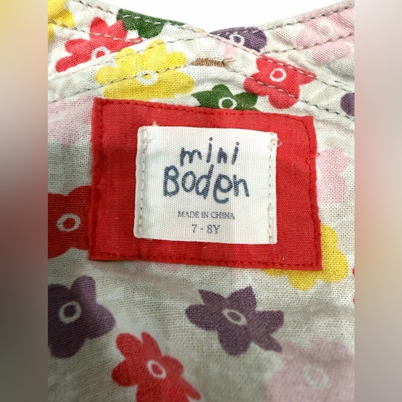 Mini Boden Overalls Denim Jean Jumper Skirtall Dress Chambray Blue Size 7-8 - Picture 3 of 4